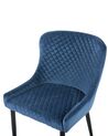 Conjunto de 2 sillas de comedor de terciopelo azul marino/negro SOLANO_752170