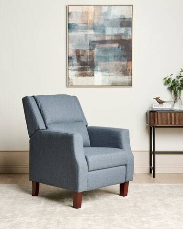 Fabric Recliner Chair Blue EGERSUND