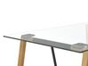 Jedálenský stôl so sklenenou doskou 140 x 80 cm svetlé drevo/čierna TACOMA_786373