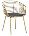 Set of 2 Metal Dining Chairs Gold HOBACK_868133