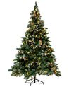 Künstlicher Weihnachtsbaum mit LED Beleuchtung Schnee bestreut 210 cm grün PALOMAR_813119