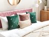 Set of 2 Embroidered Velvet Cushions Bees Motif 45 x 45 cm Green TALINUM _857893