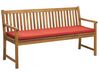 Acacia Wood Garden Bench 160 cm with Red Cushion VIVARA_774805