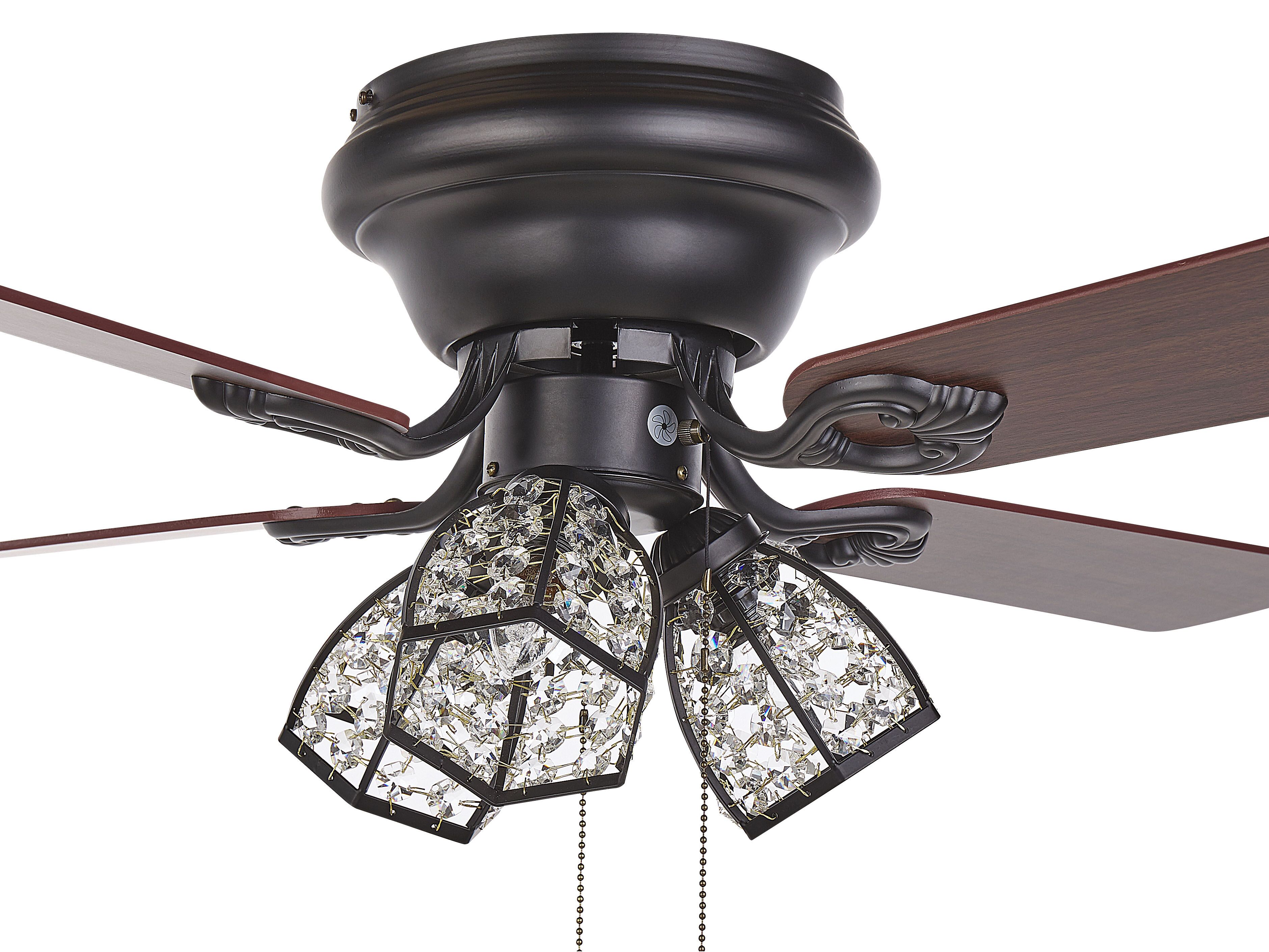 Deckenventilator mit Licht dunkler Holzfarbton / schwarz SALWEEN