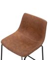 Set of 2 Fabric Bar Chairs Brown FRANKS_724911