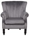 Velvet Wingback Chair Grey SVEDALA_716287
