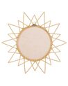 Rattanowe okrągłe lustro ścienne słońce ⌀ 61 cm naturalne AROEK_822223