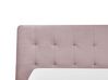 Cama de casal em veludo rosa 160 x 200 cm LILLE_729980