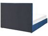 Lit avec coffre en velours bleu marine 180 x 200 cm VERNOYES_861387