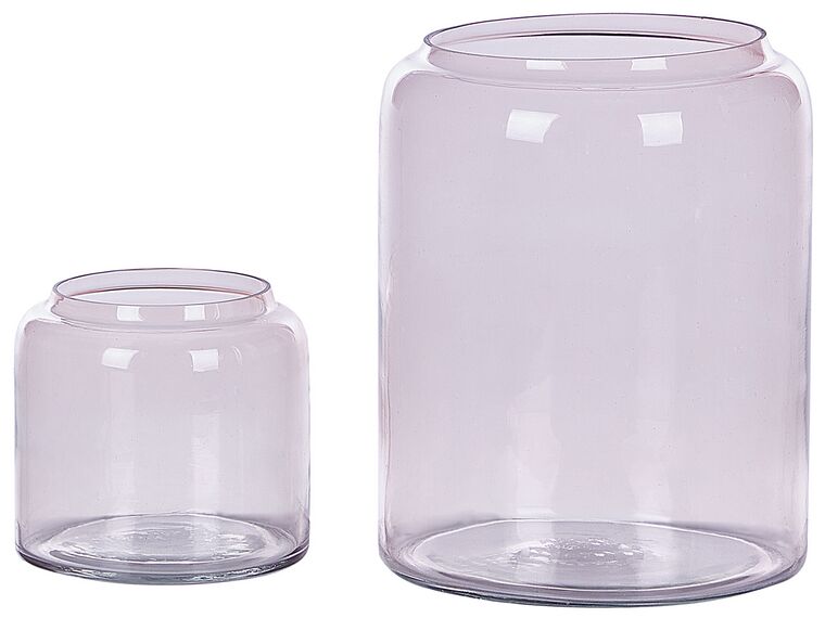 Komplet 2 wazonów dekoracyjnych szklany 20/11 cm różowy RASAM_823704