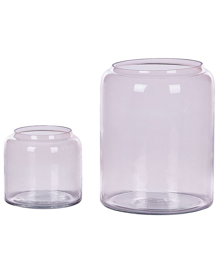 Set di 2 vasi da fiori vetro rosa 20/11 cm RASAM_823704