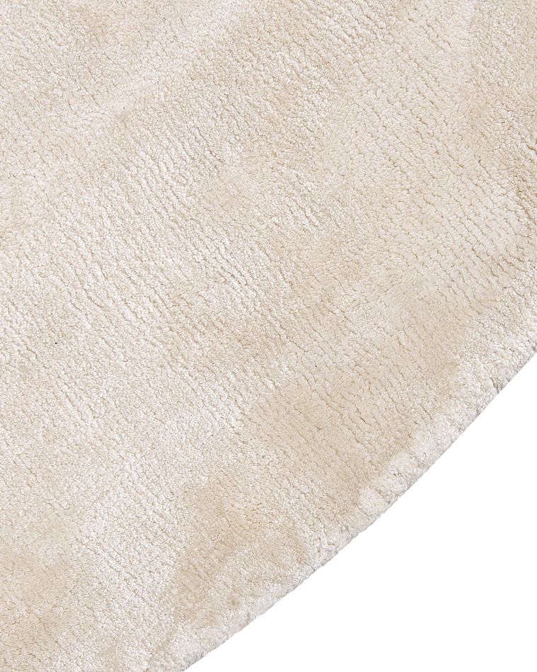 Round Viscose Area Rug ⌀ 140 cm Light Beige GESI II Beliani.co.uk