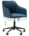 Krzesło biurowe regulowane welurowe niebieskie VENICE_863006