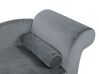 Chaise longue velluto grigio chiaro e legno scuro destra LUIRO_772153