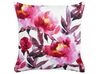 Set of 2 Outdoor Cushions Floral Pattern 45 x 45 cm White and Pink LANROSSO_881434