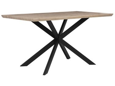 Dining Table 140 x 80 cm Light Wood with Black SPECTRA