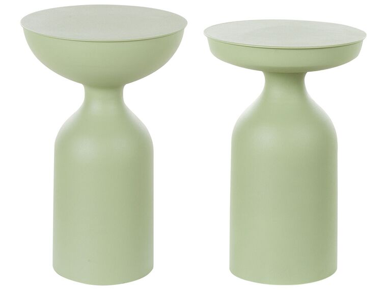 Set of 2 Metal Side Tables Green COTA/TENJO_883261