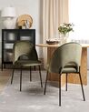 Conjunto de 2 cadeiras de jantar em veludo verde COVELO_902269