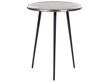 Metal Side Table Silver with Black TELFER