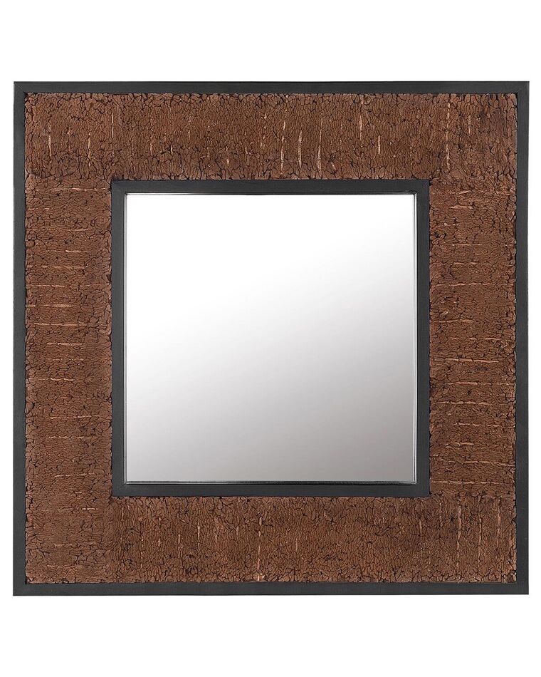 Wooden Wall Mirror 60 x 60 cm Dark BOISE _759116