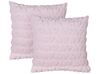 Set of 2 Tufted Cushions Hearts Pattern 45 x 45 cm Pink ASTRANTIA_901919