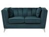 Conjunto de sofás com 5 lugares em veludo azul-verde GAULA_720554