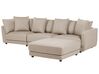 3 Seater Fabric Sofa with Ottoman Beige SIGTUNA_896585