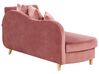 Chaiselongue Samtstoff rosa mit Bettkasten rechtsseitig MERI II_914307