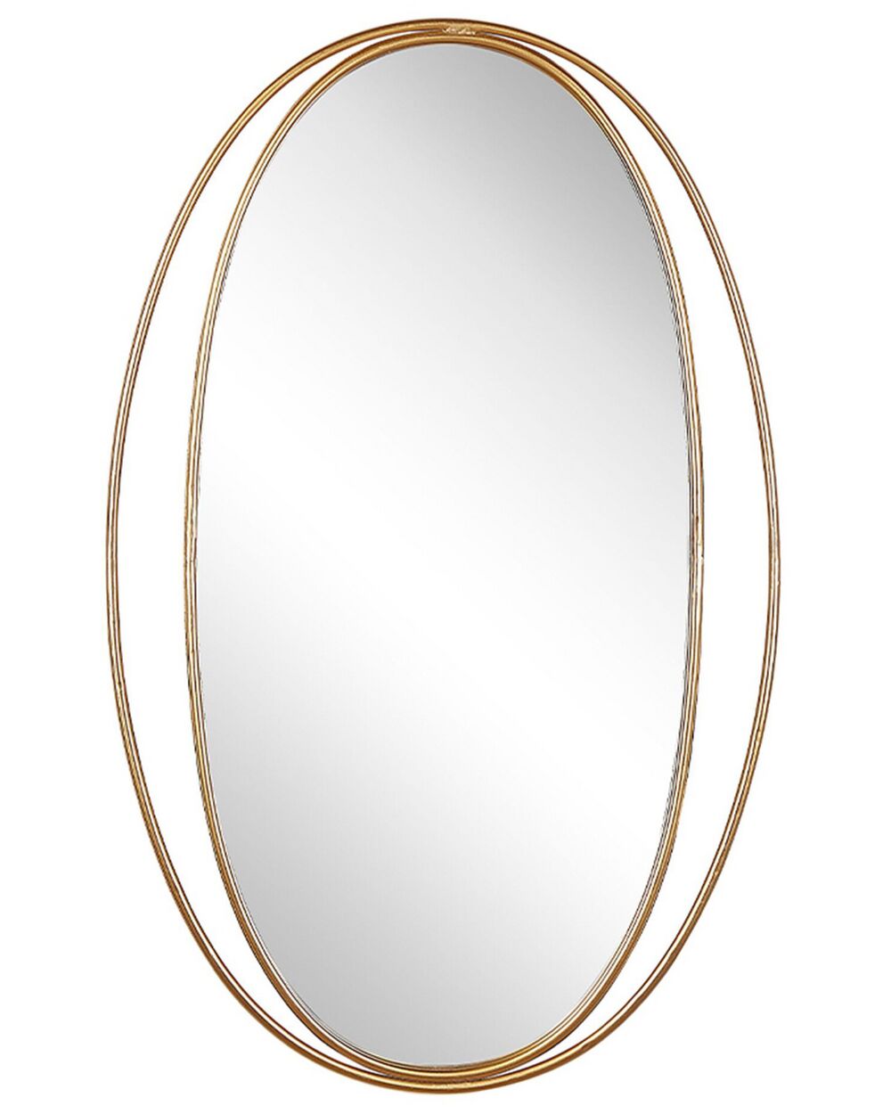 Specchio da parete di forma ovale in color oro 90x55 BESSON 
