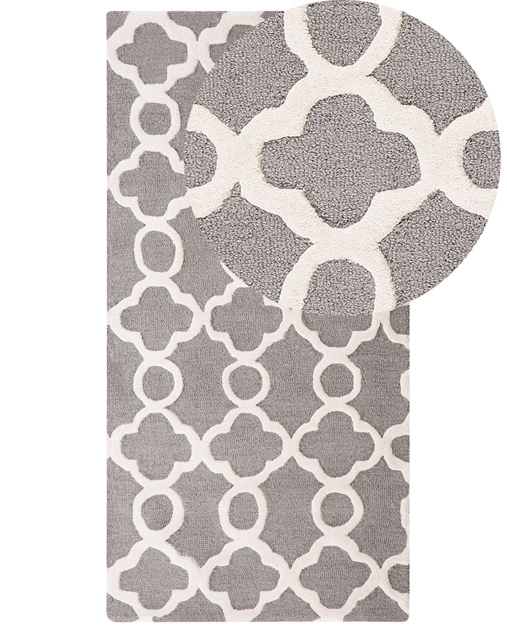 Wool Area Rug 80 x 150 cm Grey ZILE Beliani.co.uk