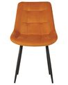 Sada 2 sametových jídelních židlí oranžové MELROSE_901929