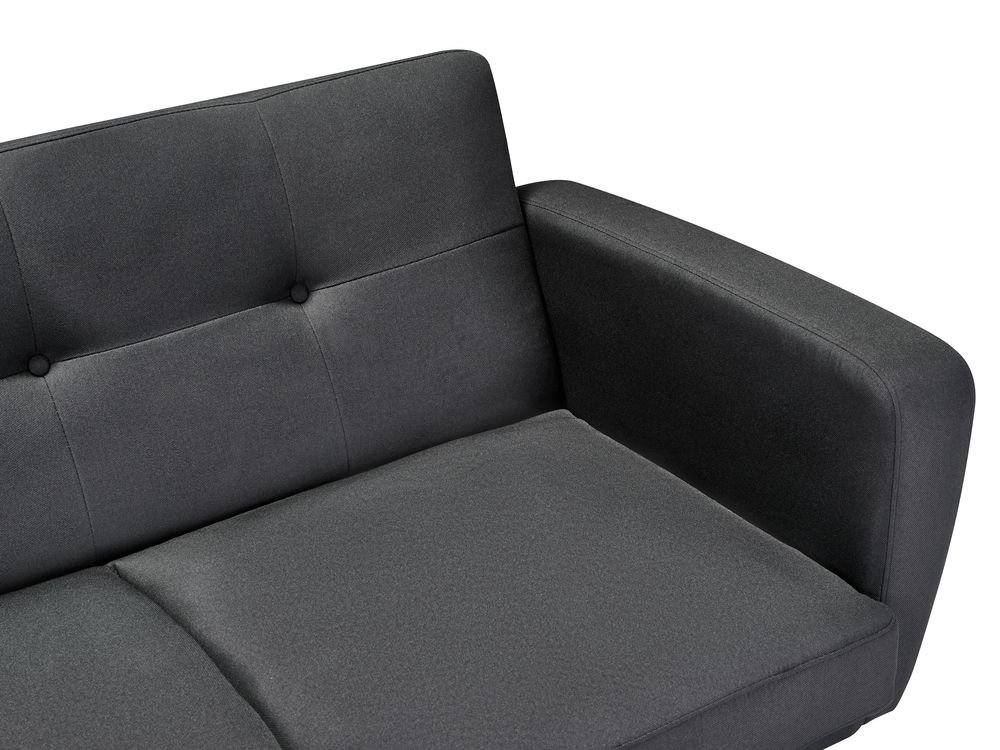 3 Seater Fabric Sofa Bed Black FLORLI Beliani.co.uk