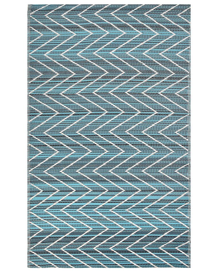 Outdoor Teppich blau 120 x 180 cm mit Zickzack-Muster Kurzflor BALOTRA_786072