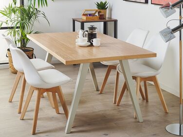 Spisebord 150 x 90 cm lyst tre/grå LENISTER