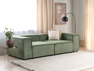 2-seters modulær sofa kordfløyel Grønn APRICA