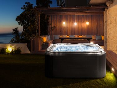 Square Hot Tub with LED Grey TULAROSA