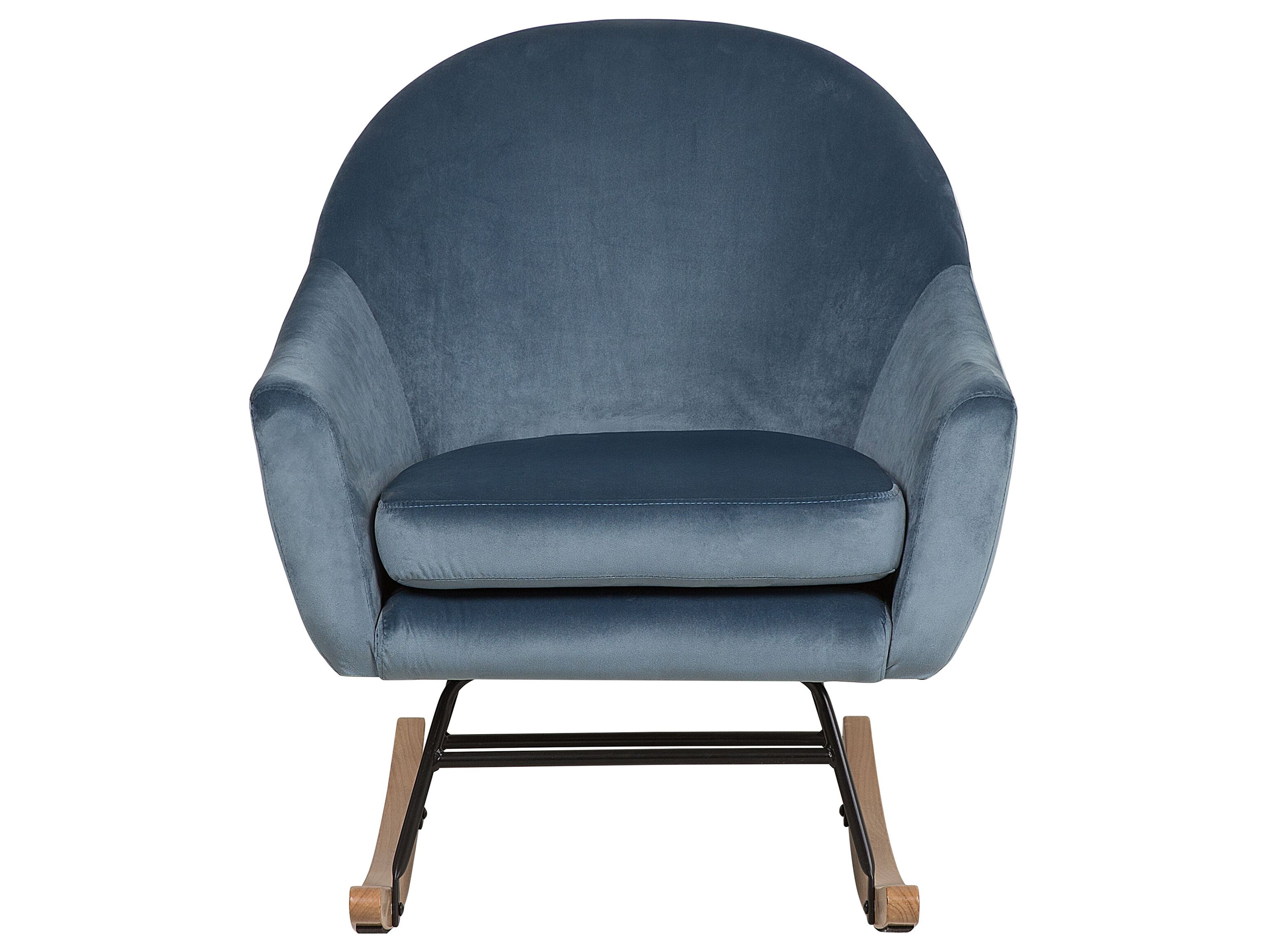 Velvet Rocking Chair Blue OXIE Beliani.co.uk
