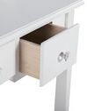 Sminkbord med 5 lådor med oval spegel och pall vit GALAXIE_823955
