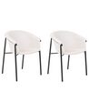 Set of 2 Fabric Dining Chairs Beige AMES_868271