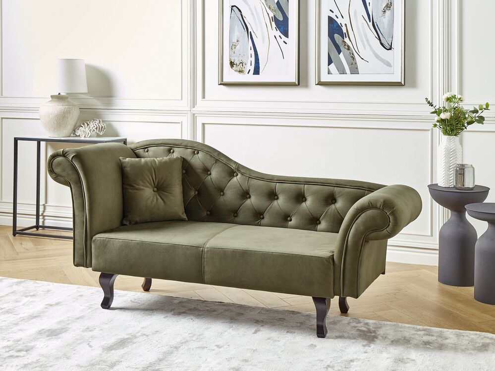 Olive green discount chaise lounge