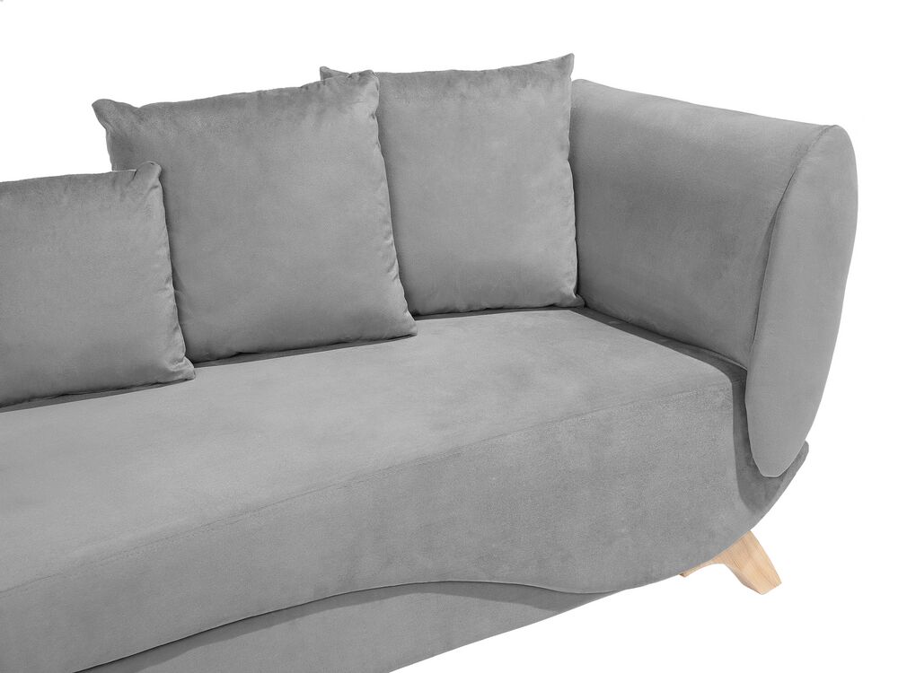 Right Hand Fabric Chaise Lounge with Storage Light Grey MERI Beliani