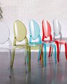 Sada 4 jidelních průhledných plastových židlí v modré barvě MERTON_690257