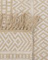 Teppich beige 140 x 200 cm geometrisches Muster Kurzflor zweiseitig DORTYOL_807242
