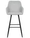 Set of 2 Velvet Bar Chairs Light Grey CASMALIA_898975