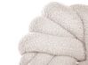 Conjunto de 2 almofadas decorativas com nó em tecido bouclé branco creme 31 x 31 cm AKOLA_854695