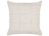 Cotton Cushion Geometric Pattern 45 x 45 cm Beige IXORA_843397