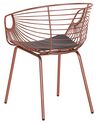 Set of 2 Metal Dining Chairs Copper HOBACK_775483