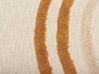 Decke Baumwolle beige / orange 130 x 180 cm geometrisches Muster MATHURA_829267
