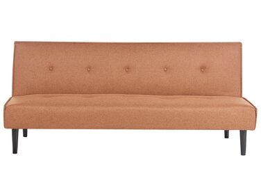 Sofá cama de tela marrón dorado VISBY 