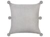 Set of 2 Cotton Knitted Cushions 45 x 45 cm Grey OCOTEA_914076